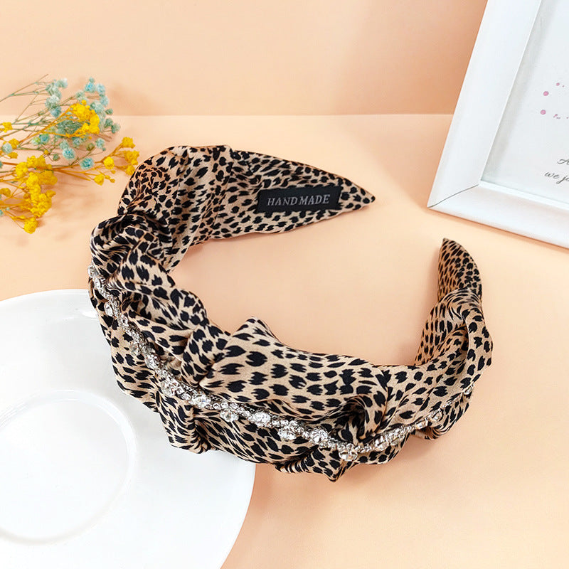 Venta al por mayor Diadema De Diamantes De Imitación De Cadena De Leopardo